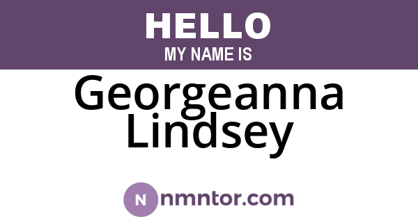 Georgeanna Lindsey