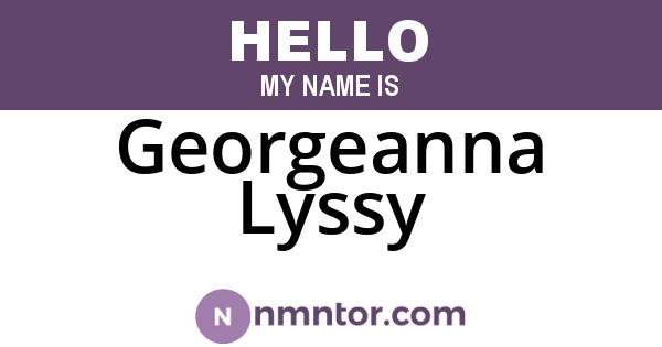 Georgeanna Lyssy