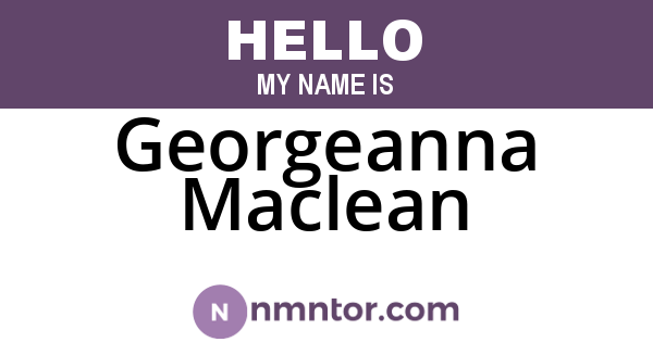 Georgeanna Maclean