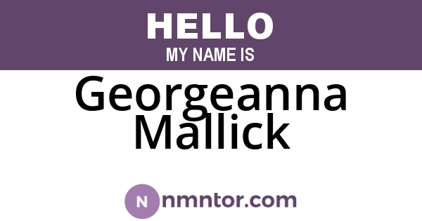 Georgeanna Mallick