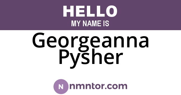 Georgeanna Pysher