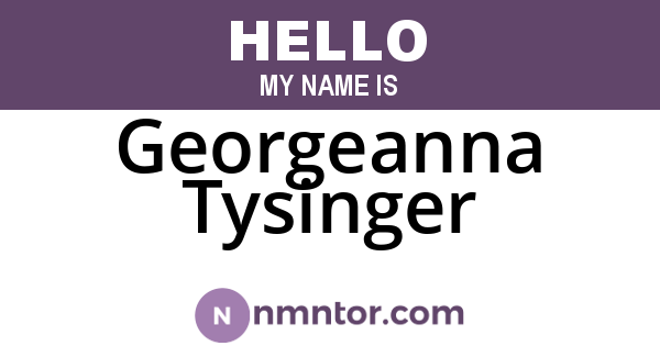 Georgeanna Tysinger