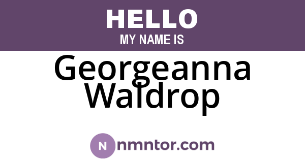 Georgeanna Waldrop