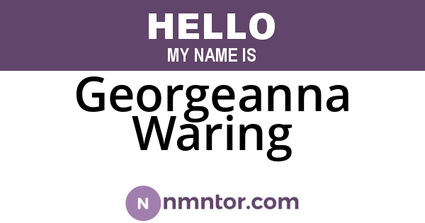 Georgeanna Waring