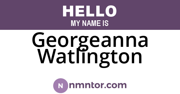 Georgeanna Watlington