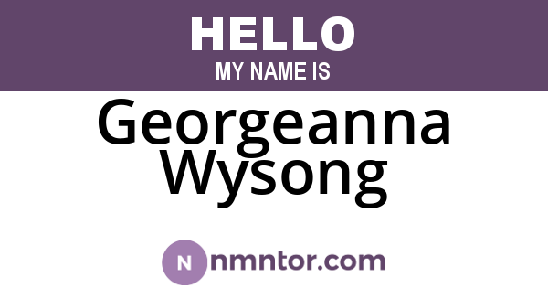 Georgeanna Wysong
