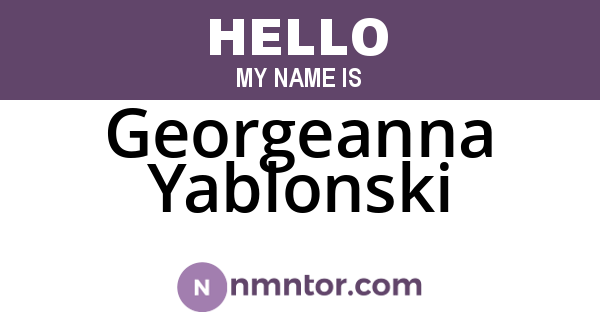 Georgeanna Yablonski