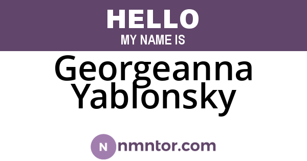 Georgeanna Yablonsky