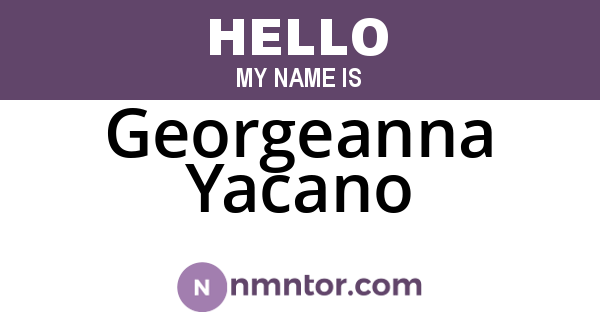 Georgeanna Yacano
