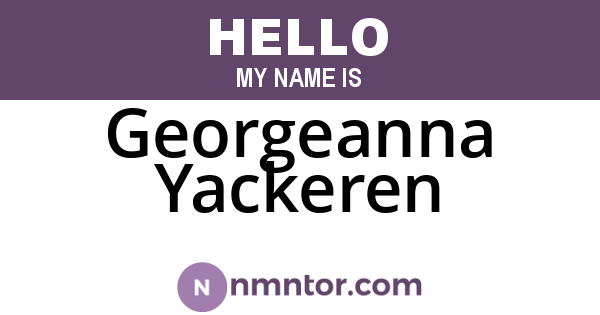 Georgeanna Yackeren