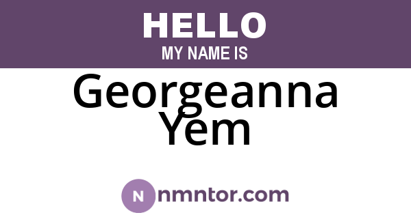 Georgeanna Yem