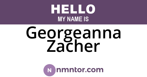 Georgeanna Zacher