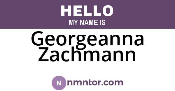 Georgeanna Zachmann