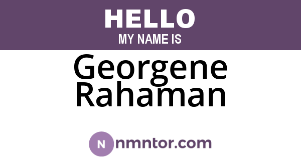 Georgene Rahaman