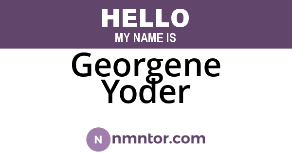 Georgene Yoder