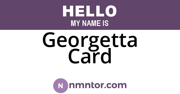 Georgetta Card