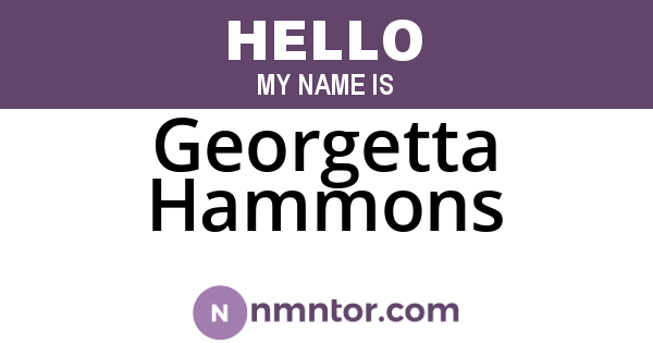 Georgetta Hammons