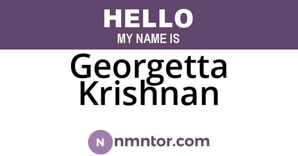 Georgetta Krishnan