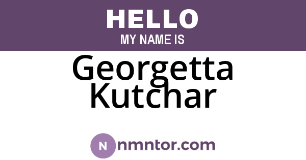 Georgetta Kutchar