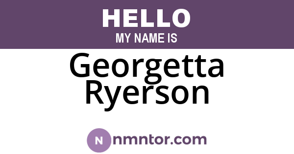 Georgetta Ryerson