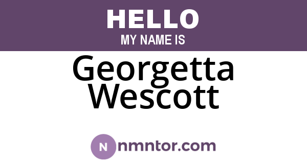 Georgetta Wescott