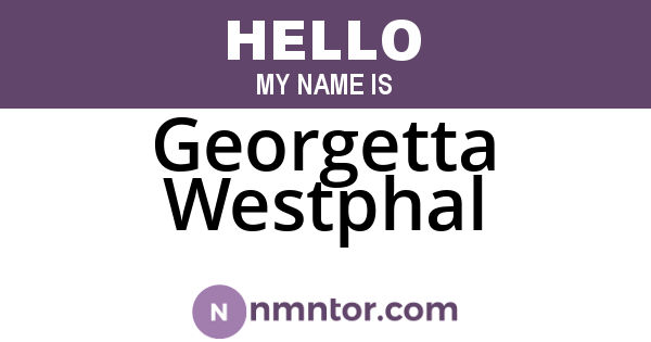 Georgetta Westphal