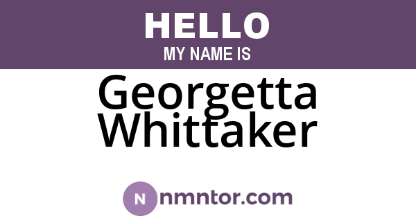 Georgetta Whittaker