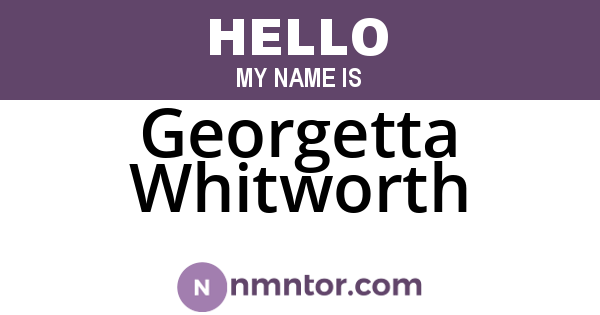 Georgetta Whitworth