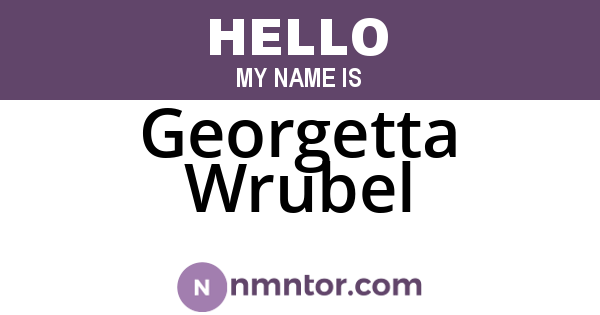 Georgetta Wrubel