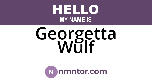 Georgetta Wulf