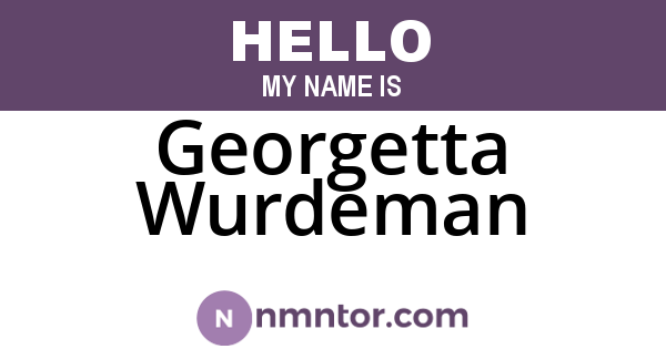 Georgetta Wurdeman