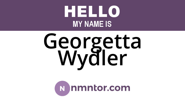 Georgetta Wydler