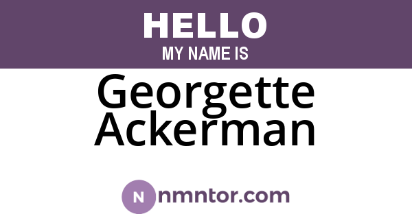 Georgette Ackerman