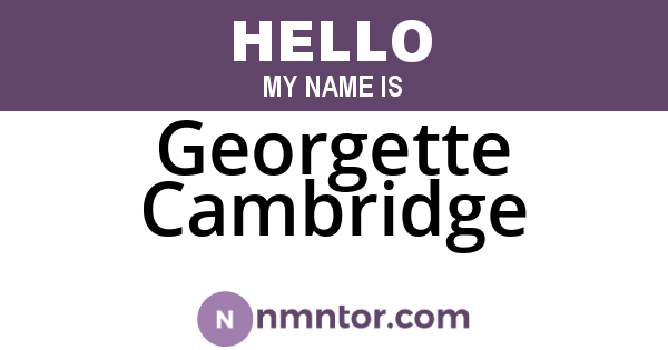 Georgette Cambridge
