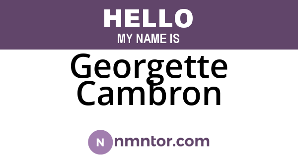 Georgette Cambron