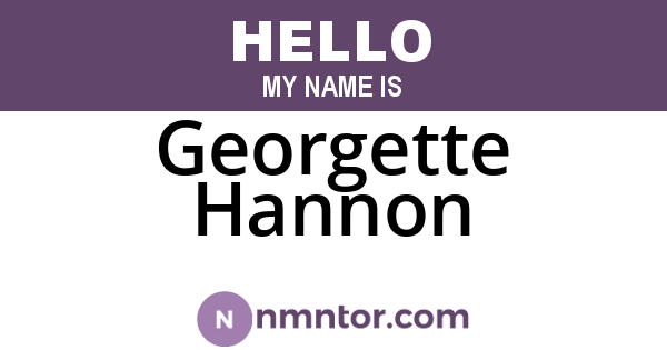 Georgette Hannon