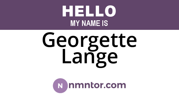 Georgette Lange