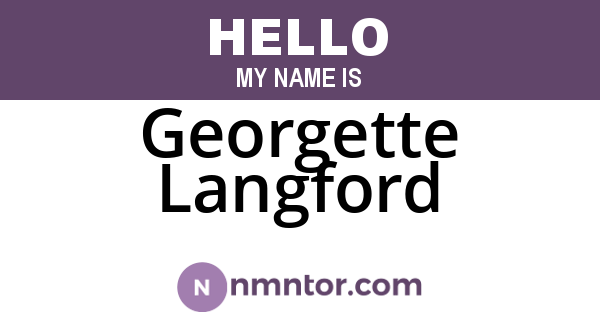 Georgette Langford