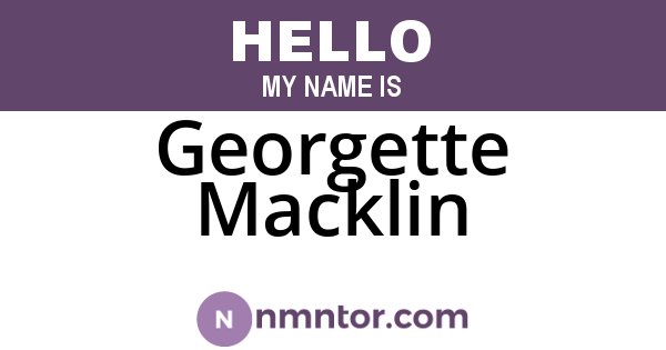 Georgette Macklin