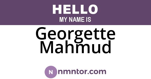 Georgette Mahmud