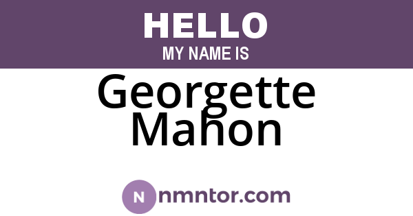 Georgette Mahon