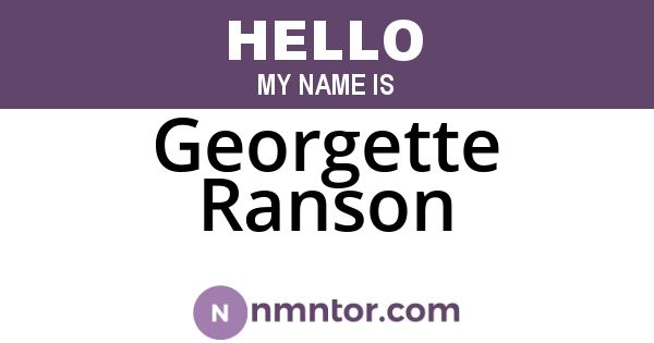 Georgette Ranson