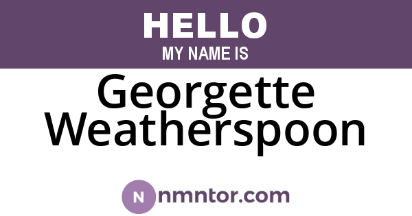 Georgette Weatherspoon