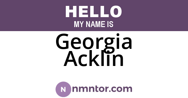 Georgia Acklin