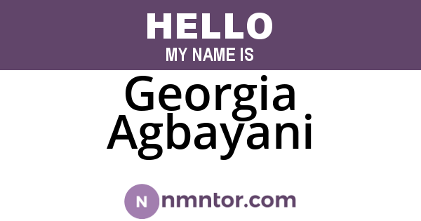 Georgia Agbayani