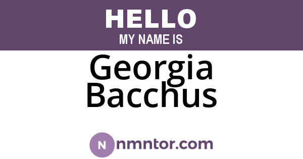 Georgia Bacchus