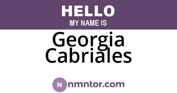 Georgia Cabriales