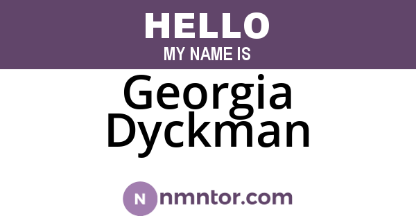 Georgia Dyckman