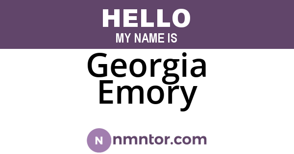 Georgia Emory