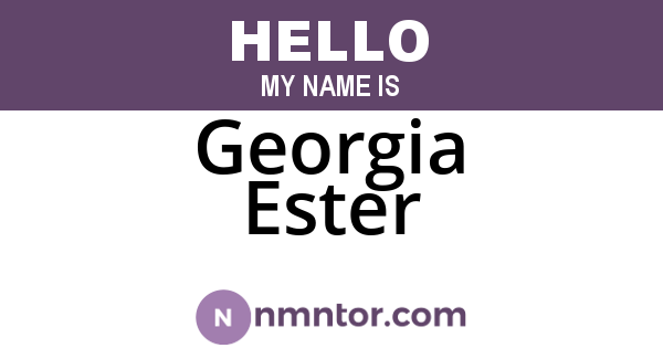 Georgia Ester